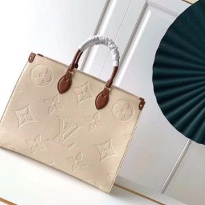 Louis Vuitton Monogram Empreinte Canvas M44921 Beige Caramel Genuine Leather Bag 9