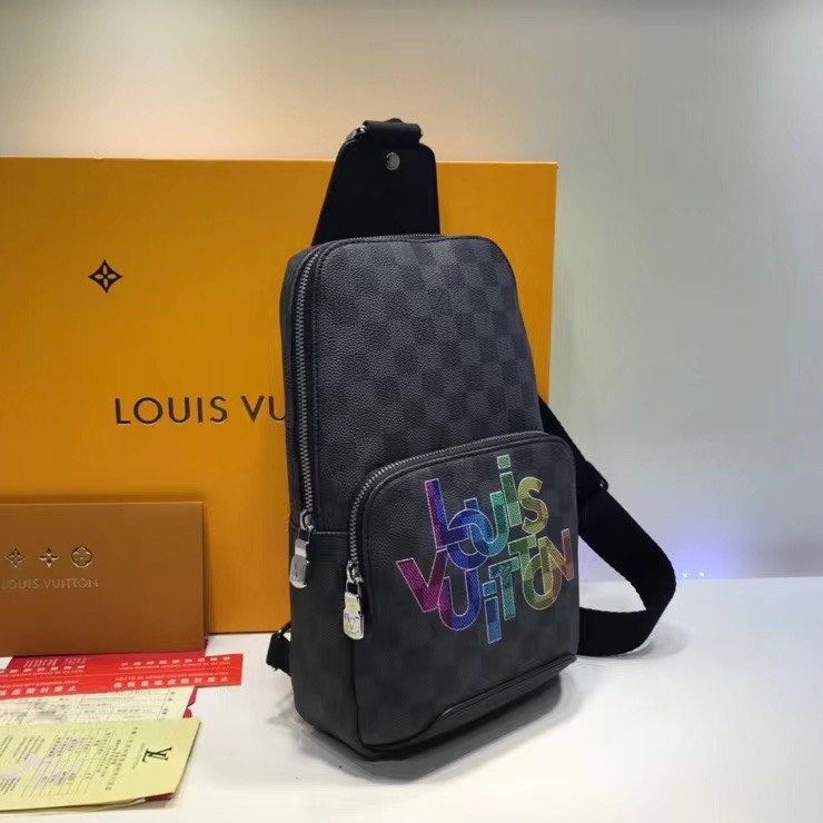 Louis Vuitton N41719 LV Avenue Sling Bags Damier Graphite Canvas With ...