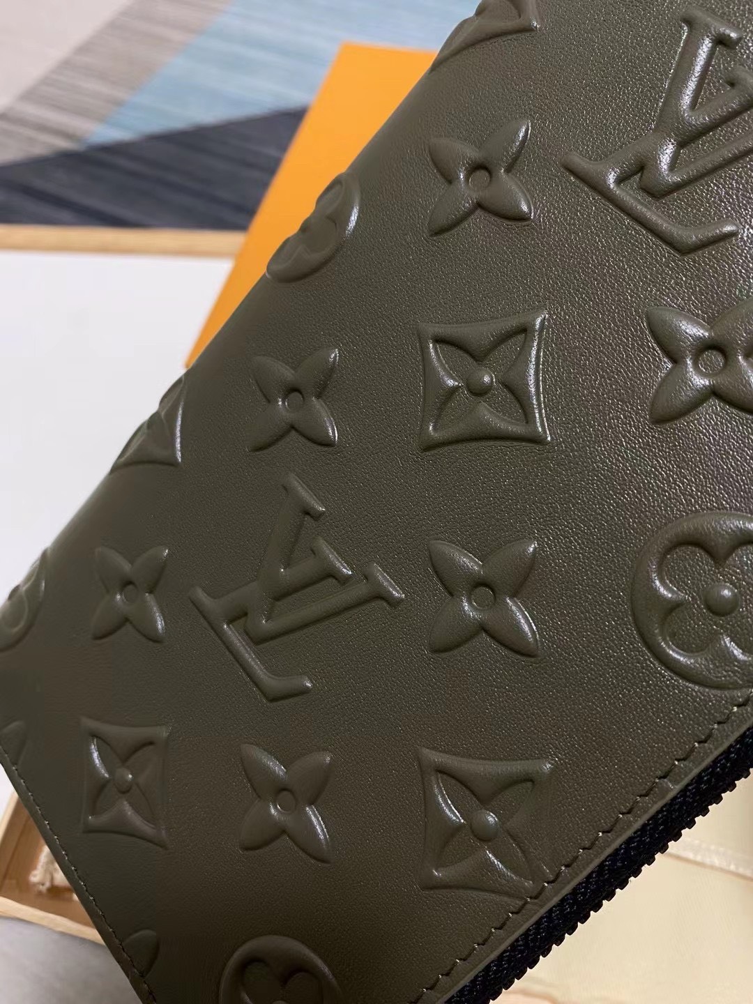 Louis Vuitton M80520 LV Slender Wallet in Khaki Monogram Seal cowhide  leather Replica sale online ,buy fake bag