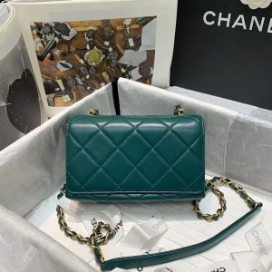 Small Chanel✔️ flap bag AS2633 Emerald 14