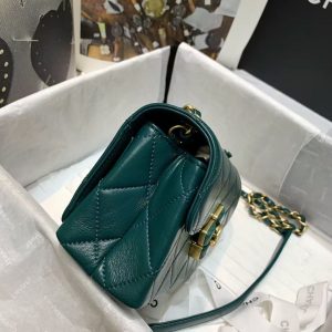 Small Chanel✔️ flap bag AS2633 Emerald 15