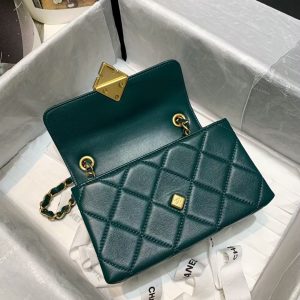 Small Chanel✔️ flap bag AS2633 Emerald 17