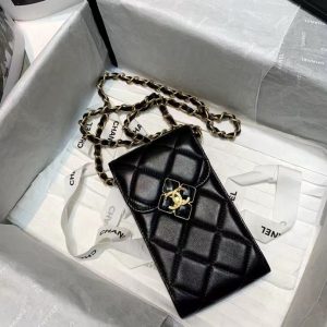 Spot Chanel gem mobile phone bag 81128 black 10