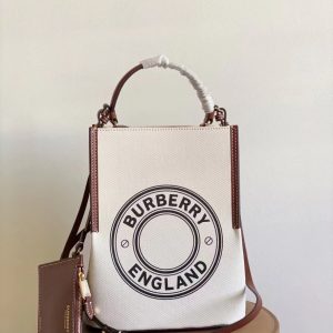 The Burberry Small Logo Graphic Cotton Canvas Peggy Bucket Bag 8241 11