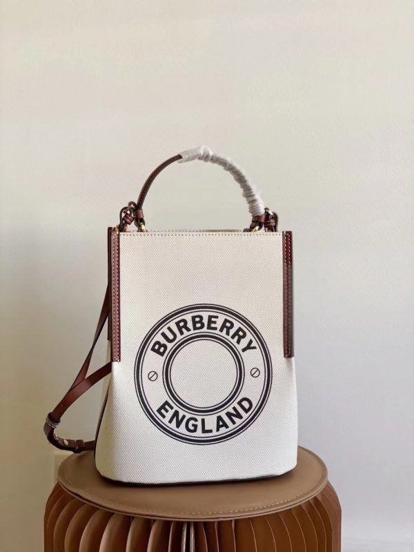 The Burberry Small Logo Graphic Cotton Canvas Peggy Bucket Bag 8241 6