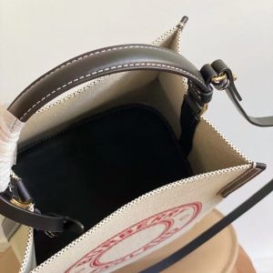 The Burberry Small Logo Graphic Cotton Canvas Peggy Bucket Bag 8241 17