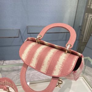 Tie & Dior Maria Grozia Chiuri size 24 pink white Bag 12