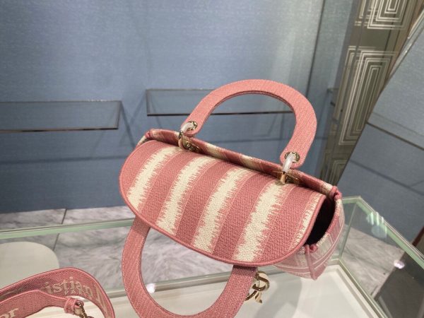 Tie & Dior Maria Grozia Chiuri size 24 pink white Bag 3