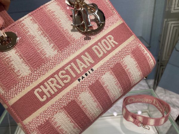 Tie & Dior Maria Grozia Chiuri size 24 pink white Bag 4