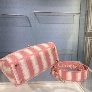 Tie & Dior Maria Grozia Chiuri size 24 pink white Bag 14