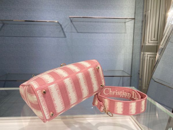 Tie & Dior Maria Grozia Chiuri size 24 pink white Bag 5