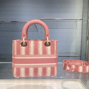 Tie & Dior Maria Grozia Chiuri size 24 pink white Bag 15