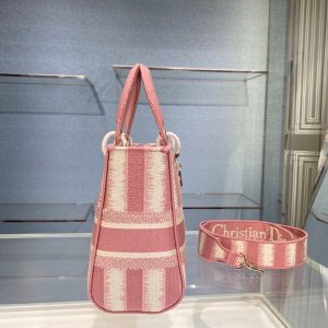Tie & Dior Maria Grozia Chiuri size 24 pink white Bag 16