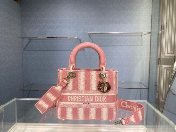 Tie & Dior Maria Grozia Chiuri size 24 pink white Bag 1