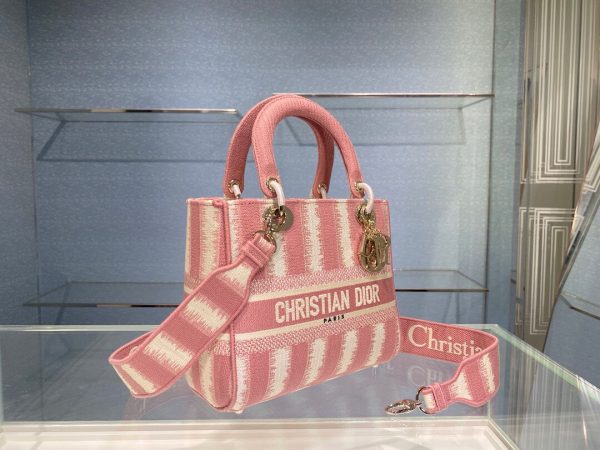 Tie & Dior Maria Grozia Chiuri size 24 pink white Bag 10