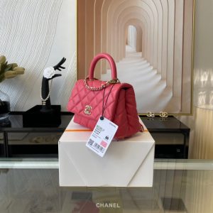 chanel14k light golden cocohandle lady bag classic pink 11