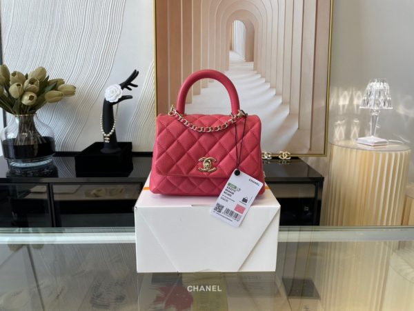 chanel14k light golden cocohandle lady bag classic pink 1
