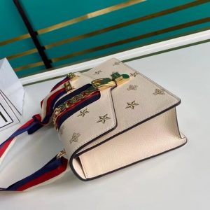 gucci white leahter sylvie bee 524405 9