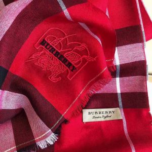 BURBERRY Lightweight Check Wool and Silk Scarf 9