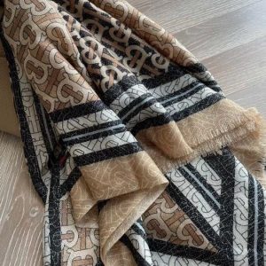 BURBERRY Print Cashmere Large Square Scarf 7