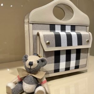 Burberry Mini Check Canvas and Leather Pocket Bag 6