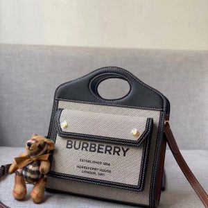 Burberry Mini Two-tone Canvas and Leather Pocket Bag 9