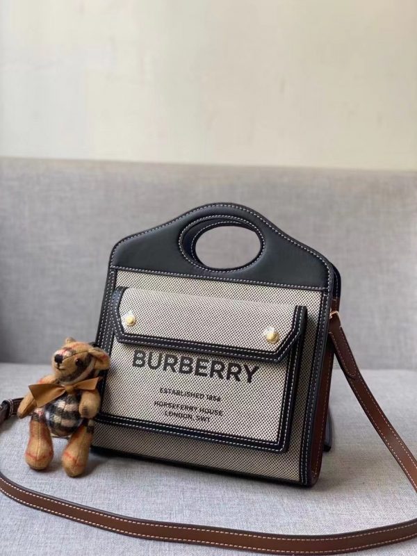 Burberry Mini Two-tone Canvas and Leather Pocket Bag 2