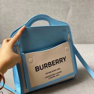 Burberry Mini Two-tone Canvas and Leather Pocket Bag 11