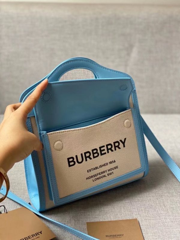 Burberry Mini Two-tone Canvas and Leather Pocket Bag 4