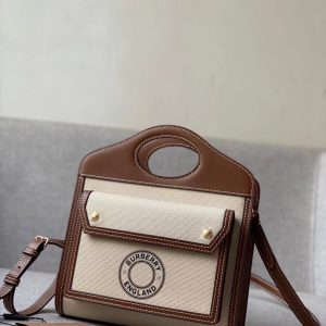 Burberry Mini Two-tone Canvas and Leather Pocket Bag 15