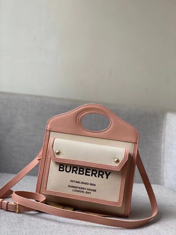 Burberry Mini Two-tone Canvas and Leather Pocket Bag 1