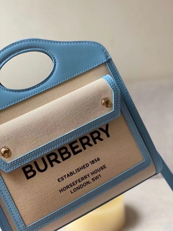 Burberry Mini Two-tone Canvas and Leather Pocket Bag 7