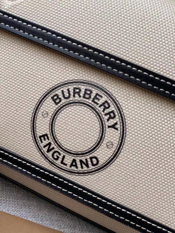 Burberry Mini Two-tone Canvas and Leather Pocket Bag black 4
