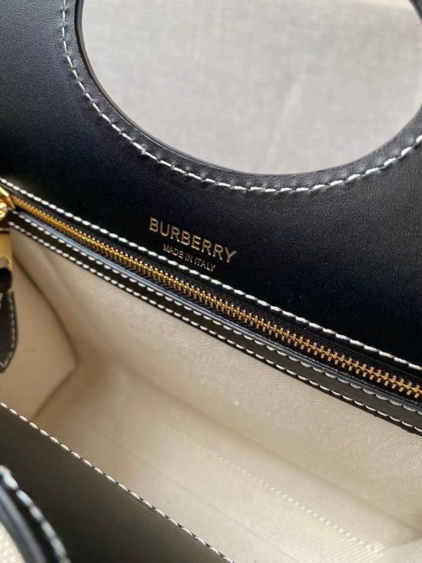 Burberry Mini Two-tone Canvas and Leather Pocket Bag black 7