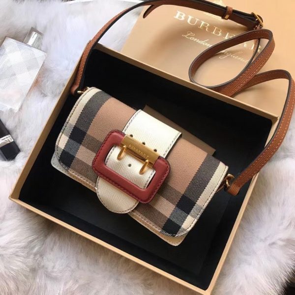 Burberry Small Buckle House Check Leather Bag 1