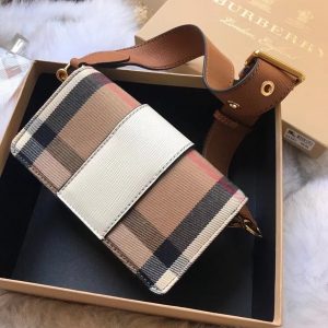 Burberry Small Buckle House Check Leather Bag 9