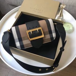 Burberry Small Buckle House Check Leather Bag 10