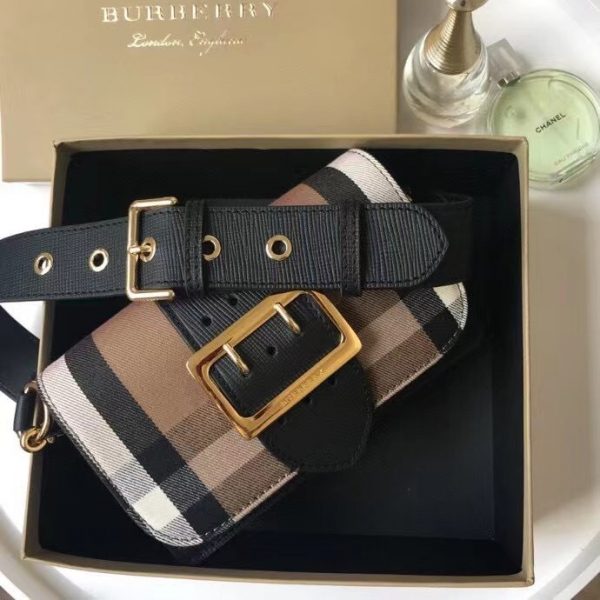 Burberry Small Buckle House Check Leather Bag 2