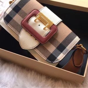 Burberry Small Buckle House Check Leather Bag 14