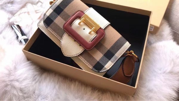 Burberry Small Buckle House Check Leather Bag 7