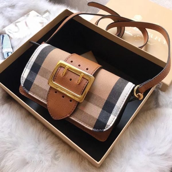 Burberry Small Buckle House Check Leather Bag 1