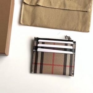 Burberry Vintage plaid eco-friendly canvas and leather card holder 10
