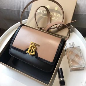 Burberry two-tone small leather tb bag 8