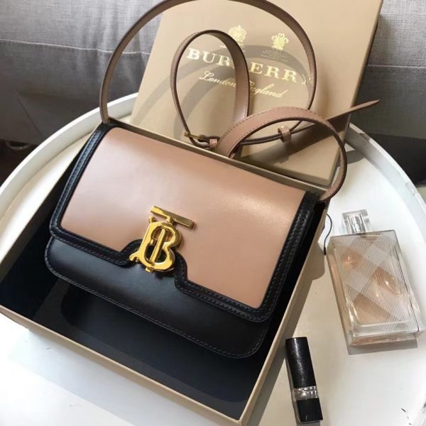 Burberry two-tone small leather tb bag 2
