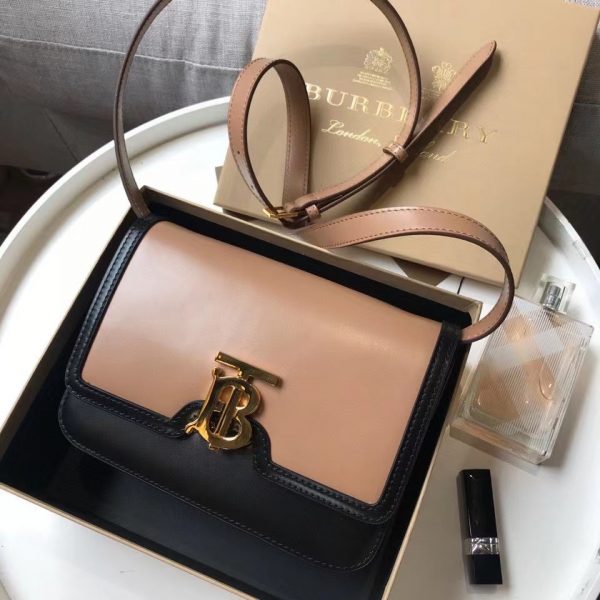 Burberry two-tone small leather tb bag 4