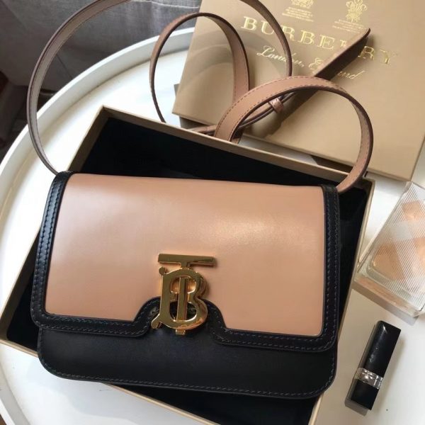 Burberry two-tone small leather tb bag 1