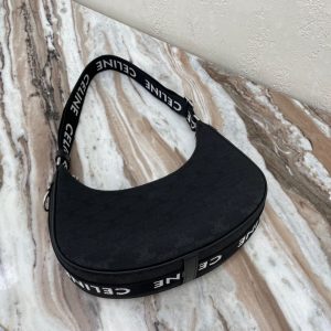 CELINE AVA Medium TRIOMPHE Jacquard Wagyu Leather Handbag black 6