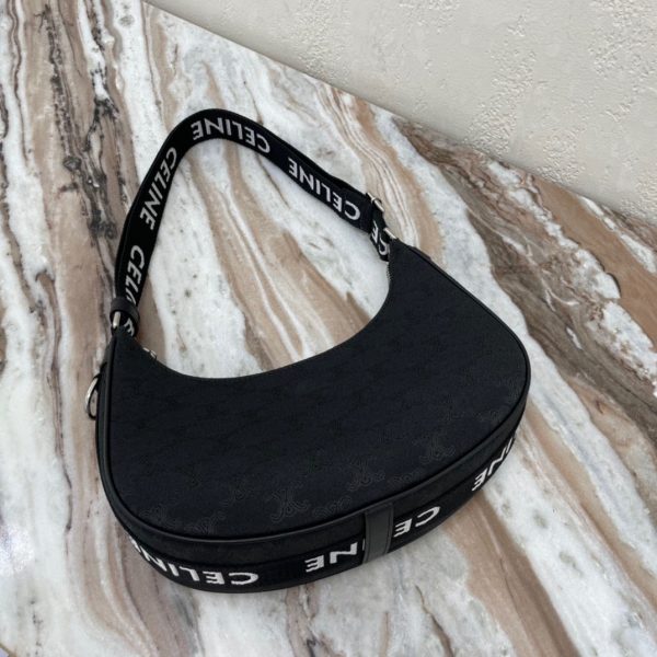 CELINE AVA Medium TRIOMPHE Jacquard Wagyu Leather Handbag black 2