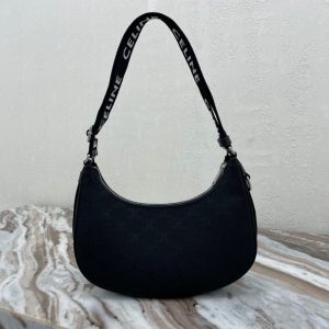 CELINE AVA Medium TRIOMPHE Jacquard Wagyu Leather Handbag black 8