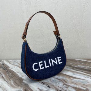 CELINE AVA TRIOMPHE navy blue denim handbag 11